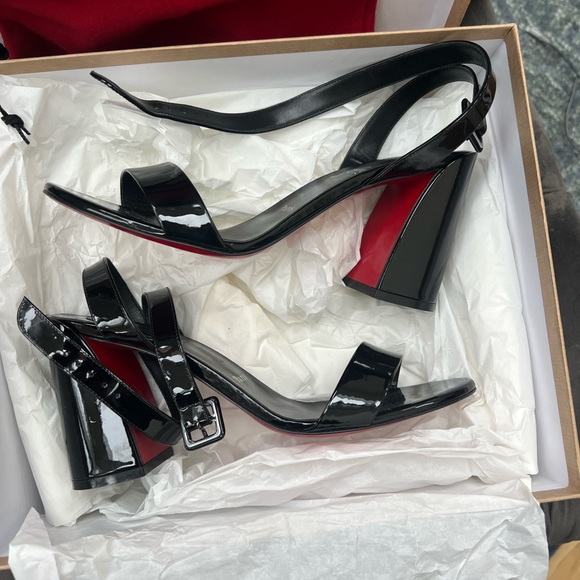 Christian Louboutin | Shoes | Christian Louboutin Miss Sabina 85 Patent Leather Sandals | Poshmark